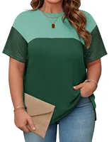 Women Plus Size Summer Tunic Tops O-neck Short Sleeve Casual Blouse - Image 3
