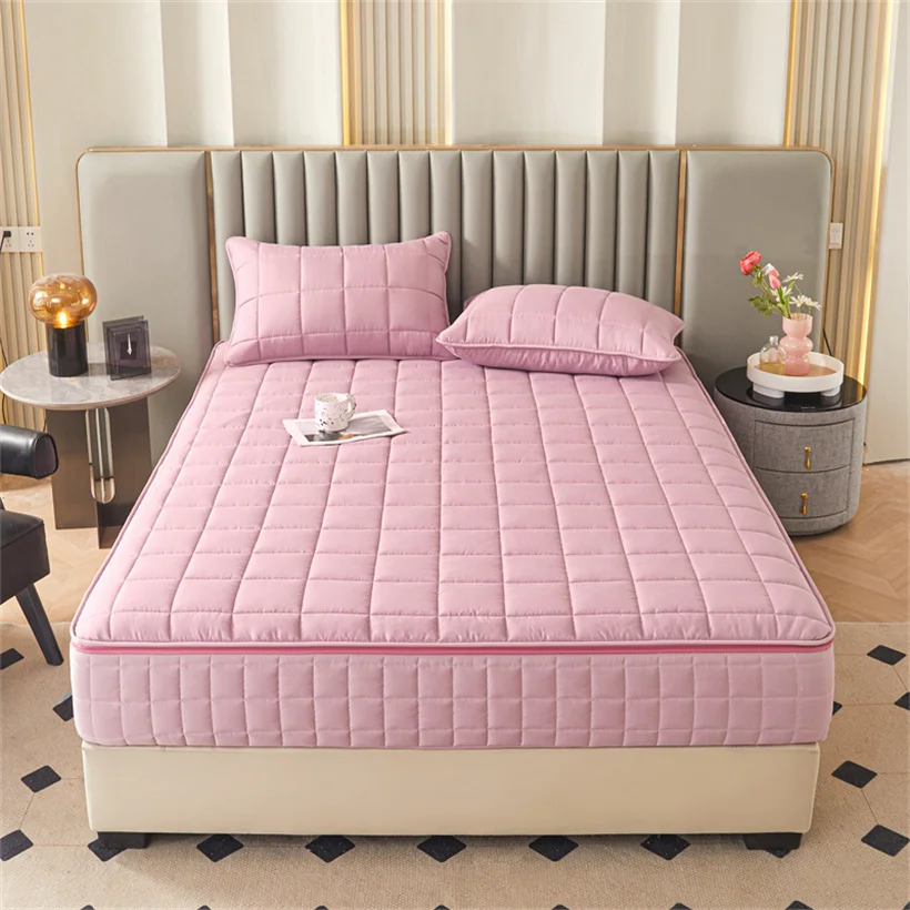 All Inclusive Six Sides Mattress Pad Single Double Queen King Size Mattress Cover with Zipper Quilted Fitted Topper