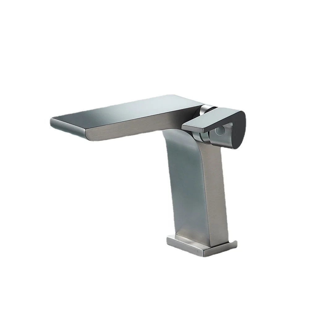 

Bathroom Basin Faucet Gun Grey Modern Minimalist Deck Mounted sink Mixer Tap Black Hot Cold Water Washbasin Crane