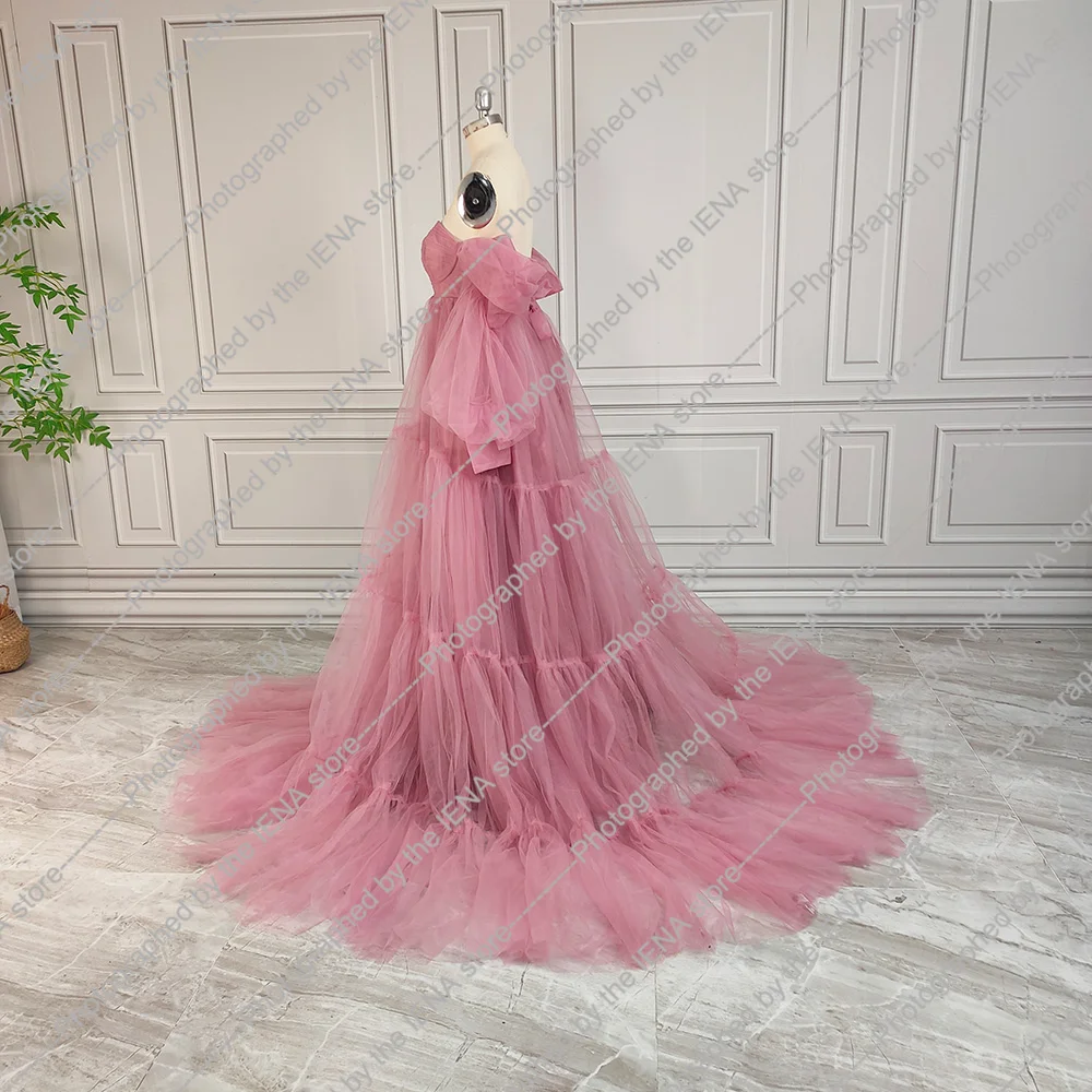 Fluffy V-neck Tulle Maternity Maxi Dress For Weddings & Oem