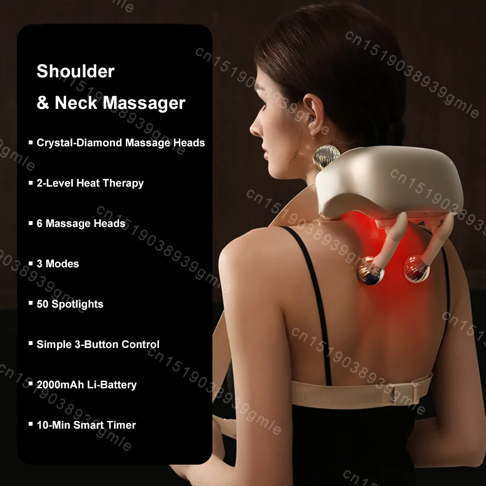 Electric Neck And Back Massager Wireless Neck And Shoulder Kneading Massage Pillow Trapezius Neck Cervical Back Massage Shawl