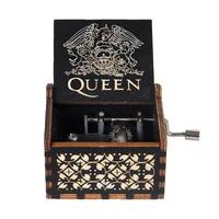 1pcs Wooden Retro Style Hand Crank Music Box Queen Bohemian Party Home Decor Christmas Valentine'S Day Thanksgiving Day Gifts 1