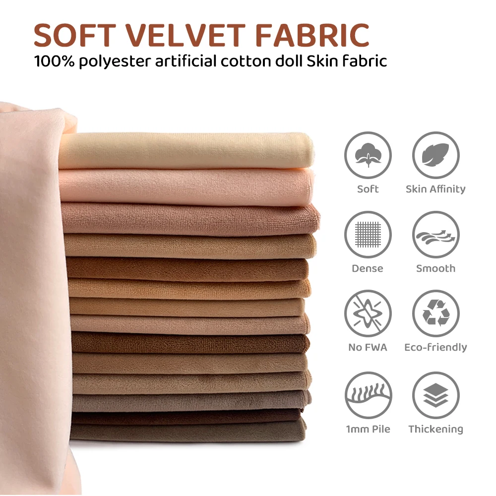 Description Picture 2 of itemZYFMPTEX Soft And Smooth 1mm Plush Skin Fabric For Sewing Artificial Fur Polyester Fiber Non Elastic DIY Clothing Doll Skin
