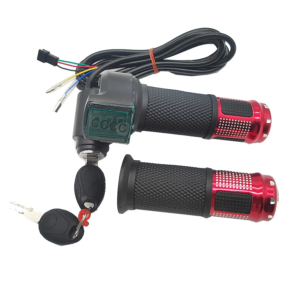 Universal E-Bike Throttle with LCD Power Display & Grip Controls