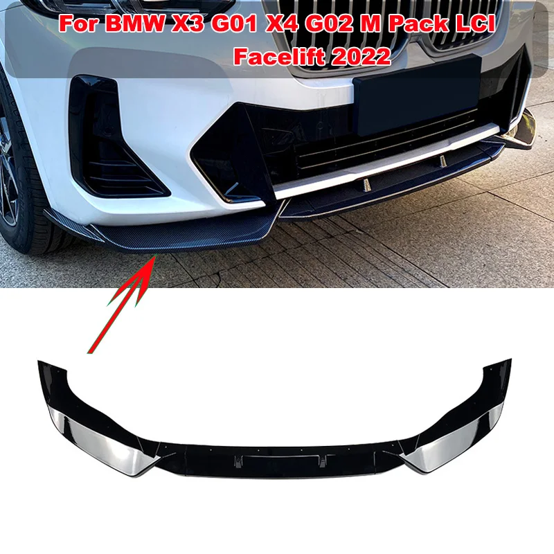 Front Bumper Lip Spoiler Splitter Guard Body Kit Cover 3PCS/Set For BMW