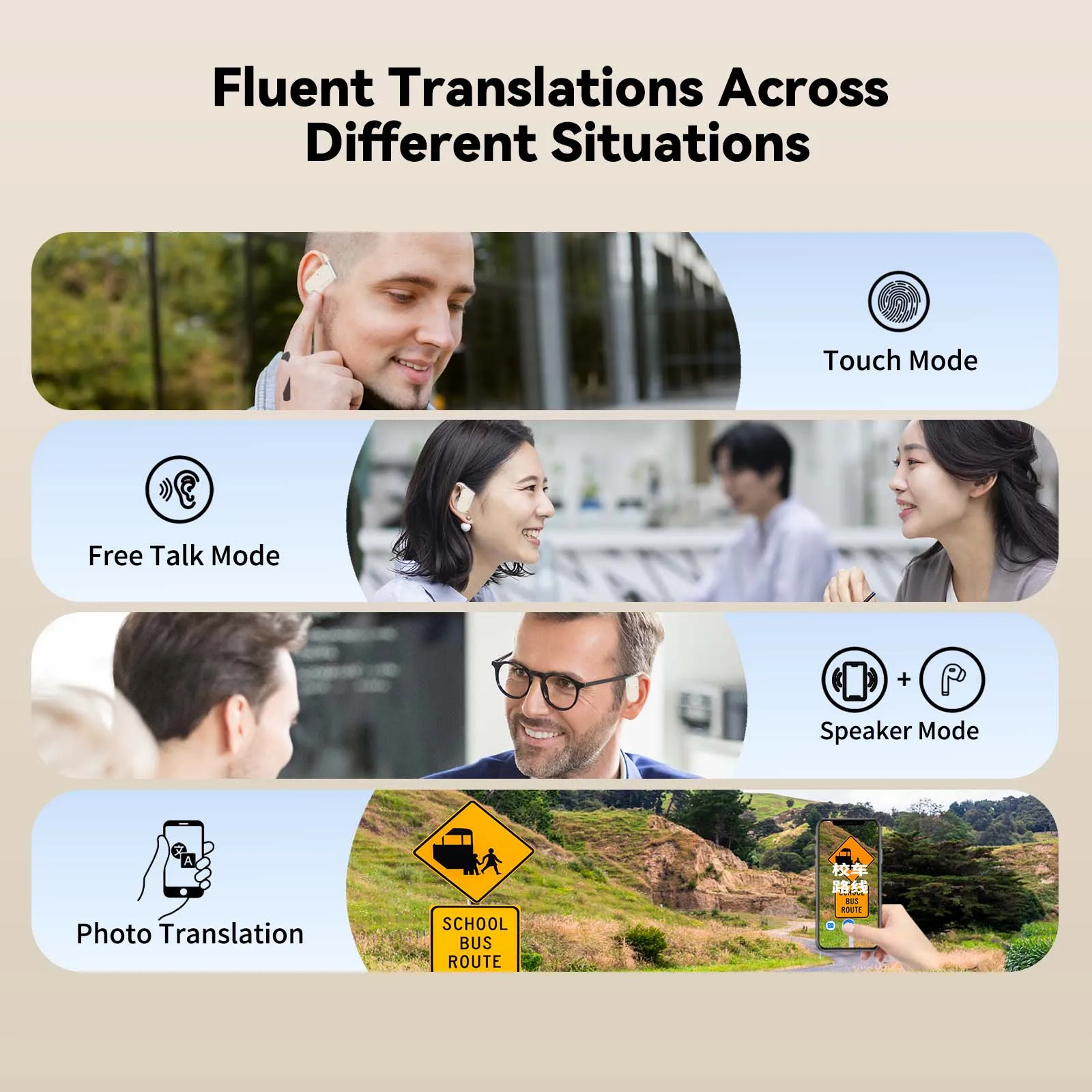 Wooask [M9] 翻訳者イヤホン、双方向リアルタイム言語翻訳デバイス、98