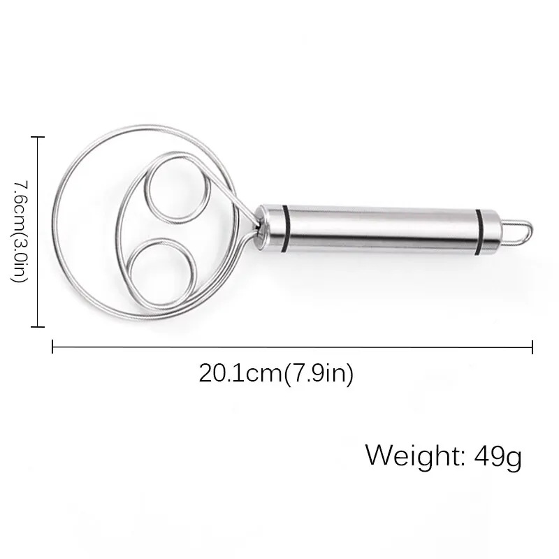 Danish Dough Whisk Stainless Steel Dutch Style Bread Dough Hand Mixer Kitchen Baking Tools