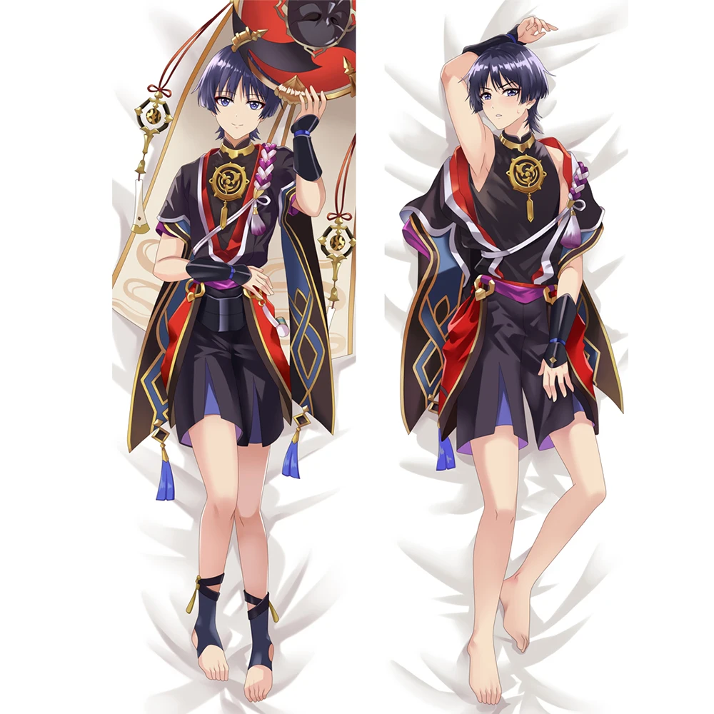 

Genshin Impact New Scaramouche Anime Cosplay Dakiamkura Pillow Cover Double-Sided Printed Peach Skin 2 Way Pillowcase Otaku Gift