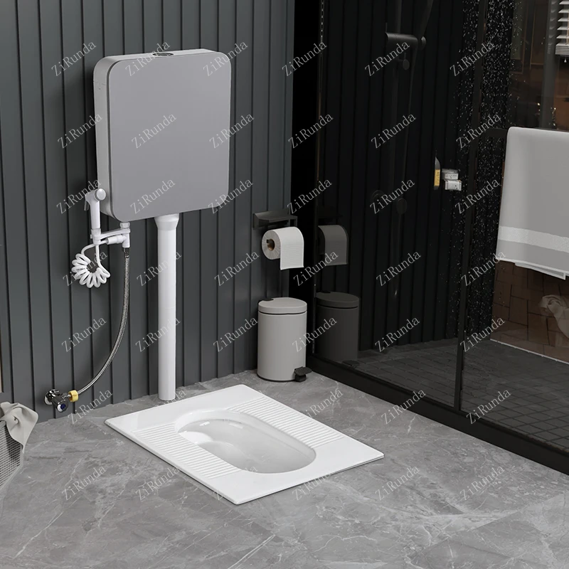~Household squatting toilet complete set of ultra-thin anti-odor toilet siphon squatting pit squatting toilet urinal set 2