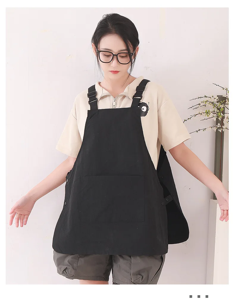 Unisex-Kochschürze mit Tasche, anpassbares Markenlogo, verstellbarer Umhängeband für Kellner und Köche in Restaurants – Detail 13