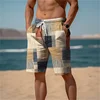 2024 Summer Hawaiian Beach Shorts Holiday Casual Colorful Plaid Print Sportswear Quick Drying Trunks Ice Shorts Hawaii Swimsuit 1
