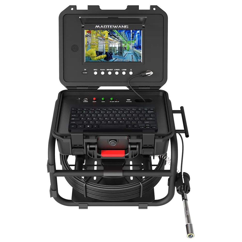 

60m 9Inch 1080P Monitor Sewer Pipe Inspection Camera with 512HZ Locator Video Audio Recording 5X Image Enlarge Meter Counter