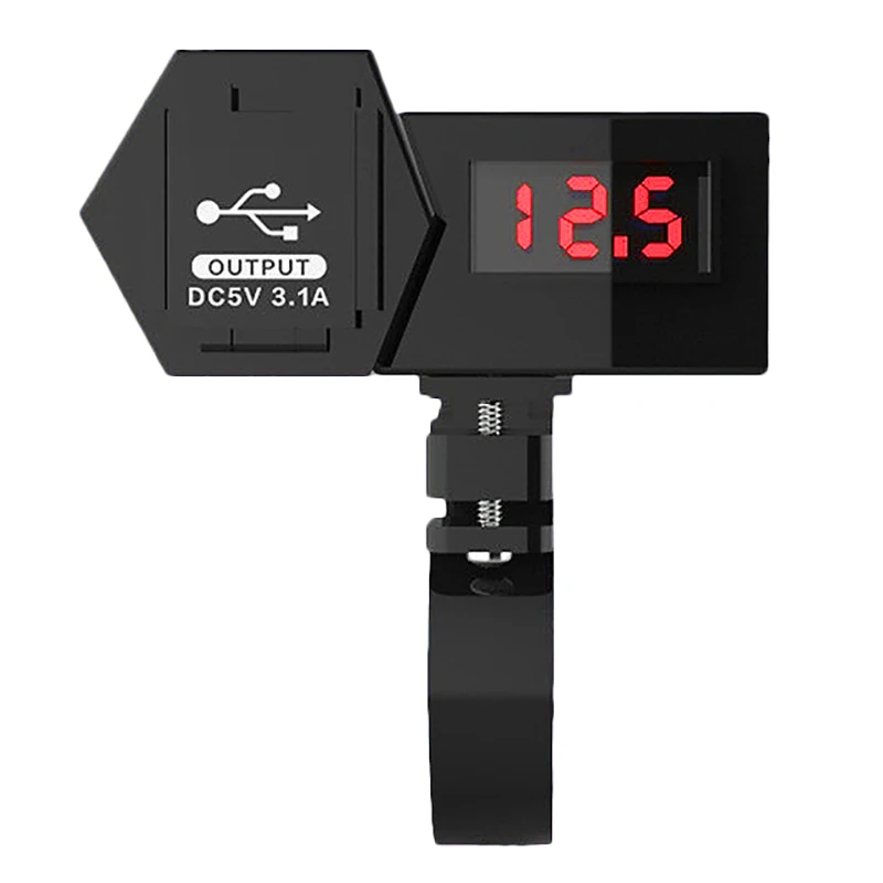 

3. Зарядное устройство для мотоциклов с двумя USB-портами и вольтметром