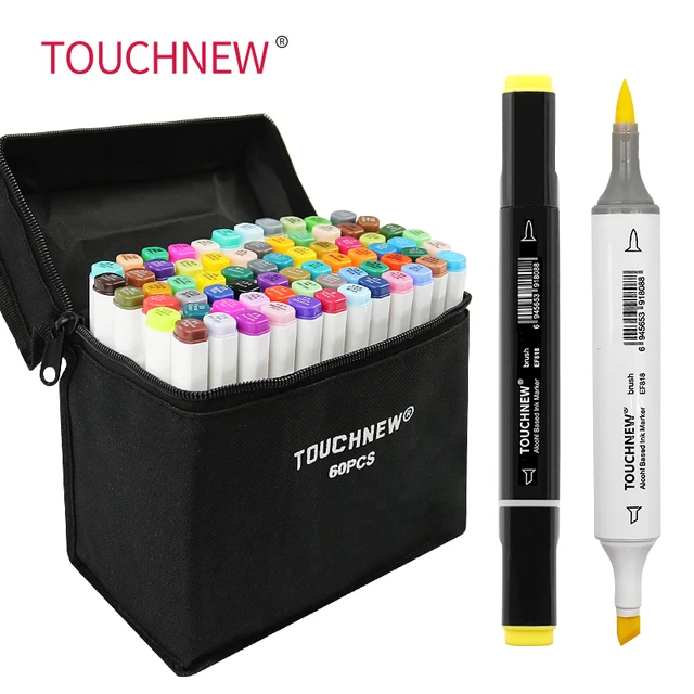 Touchthree 30/40/60/80 Pcs Alcohol Markers Set Brush marker Dual Headed  Artist Sketch Oily Alcohol based markers For Animation - AliExpress