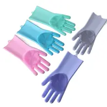 

1pc Dishwashing Cleaning Gloves Magic Silicone Rubber Dish Washing Glove for Household Scrubber Kitchen Car Pet Clean Tool Scrub