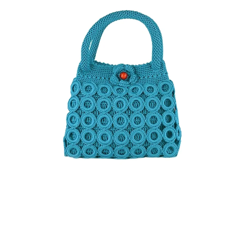 

DIY Woven Non-Finished Handmade Material Package Circle Bag Portable Change Knitting Bag Hollow Thread Accessory Bag
