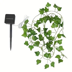 100 LED Solar Ivy String Fairy Lights - Outdoor Waterproof Garland for Party & Wedding Decor (Warm White)