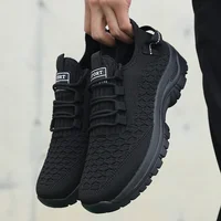 Men's Bright Yellow Outdoor Sneakers Breathable Mesh Construction Shock Absorbing Sports Shoes Stylish Trendy Adventure Footwear - Image 4