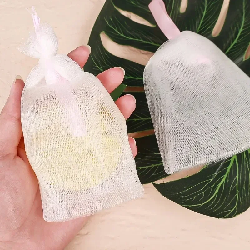 10/1Pcs Nylon Soap Bubble Mesh Bags Hangable Shower Gel Saver Pouch Facial Cleanser Body Bath Foaming Scrubbers Cleaning Tools 5