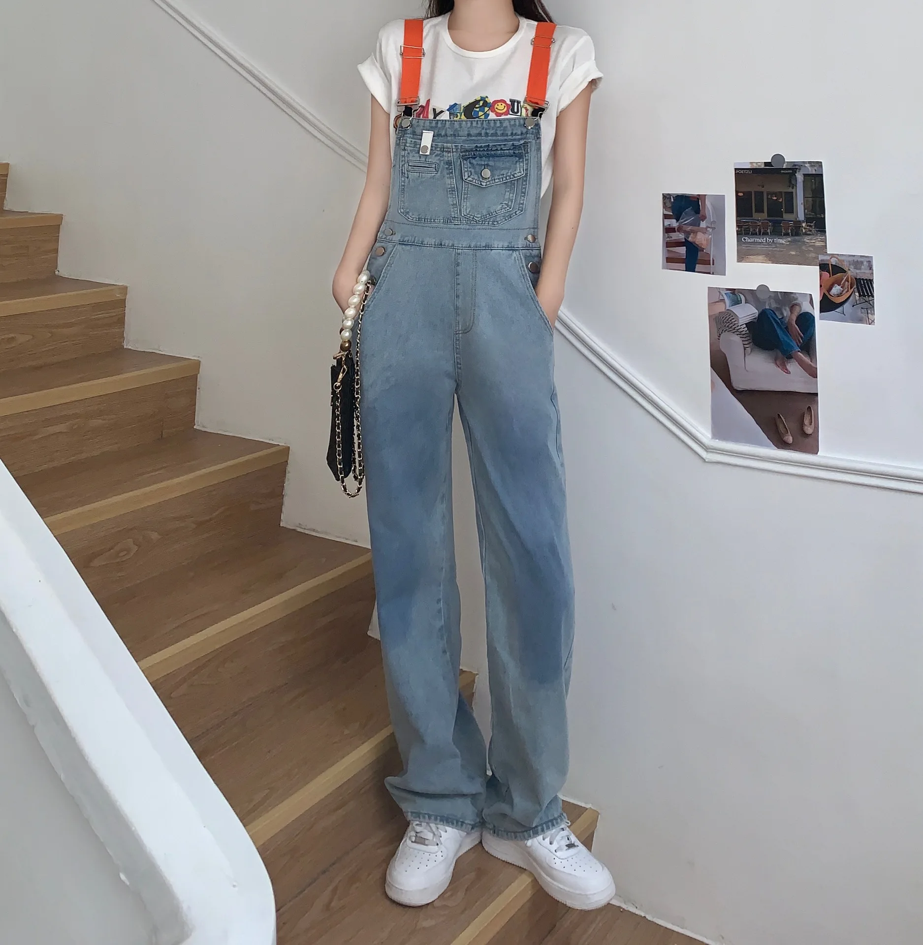 Women's Washed Print Jacquard Denim Jumpsuits Overalls Ankle Length  Sleeveless Denim Jumpsuit Loose Pants Spring Summer New - AliExpress