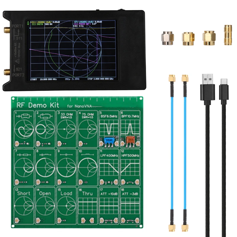 3.95" Touch Screen LiteVNA64 50KHz ~ 6.3GHz LiteVNA Vector Network Analyzer VNA HF VHF UHF Antenna Analyzer RF Demo Kit