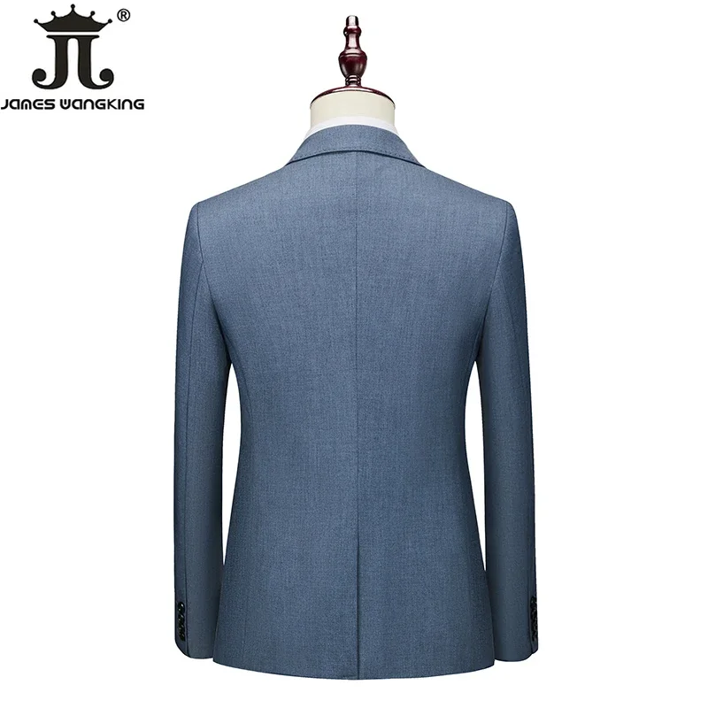 Mens Slim Three-piece Suit Blazer Vest Pants Formal Business Solid Color Groom Wedding Dress Party Social