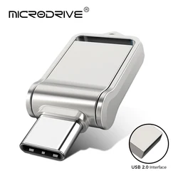 Compact Type - C USB Flash Drive - Mini Metal Pen Drive, 32GB/128GB Storage - 64 GB (Silver)