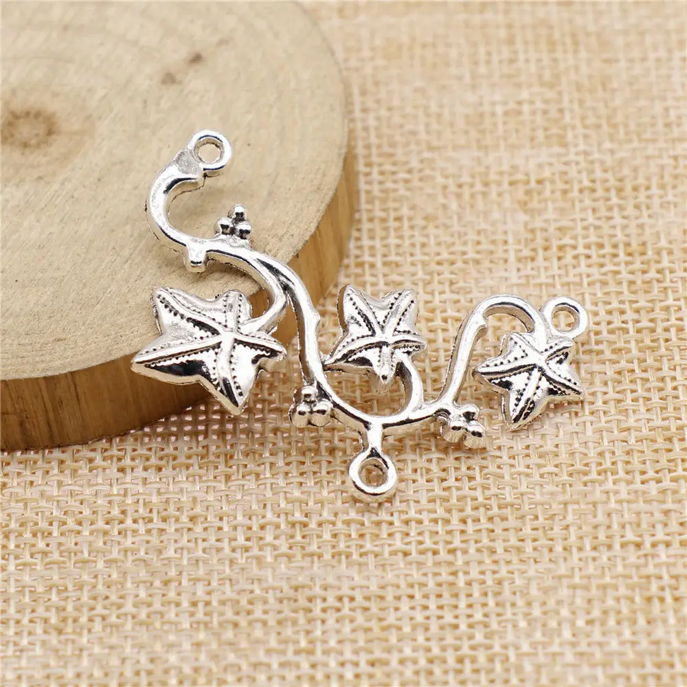 

Accessories For Women Flower Branch Connector Charms Jewelry Materials 48x29mm 3pcs