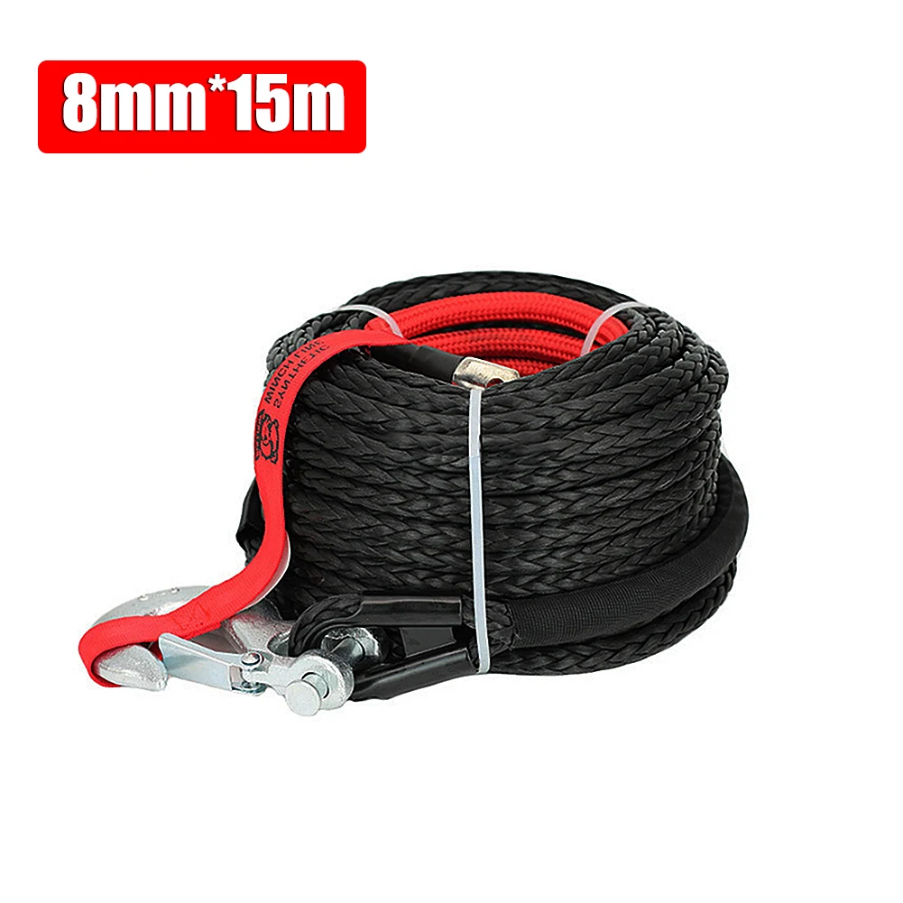 8mm * 15m Synthetic Winch Rope Tow Car 4x4 Acessórios Off Road Trailer