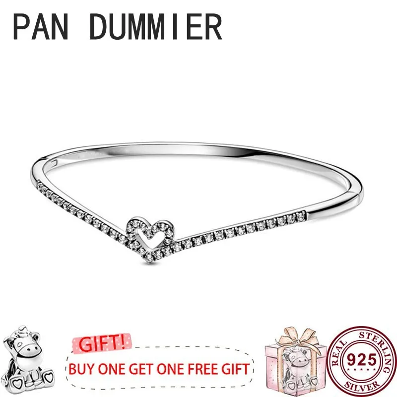 Hot 925 Silver Delicate Wishbone V-shaped Women's Classic Logo Bracelet Suitable for Original High Quality Charm Jewelry