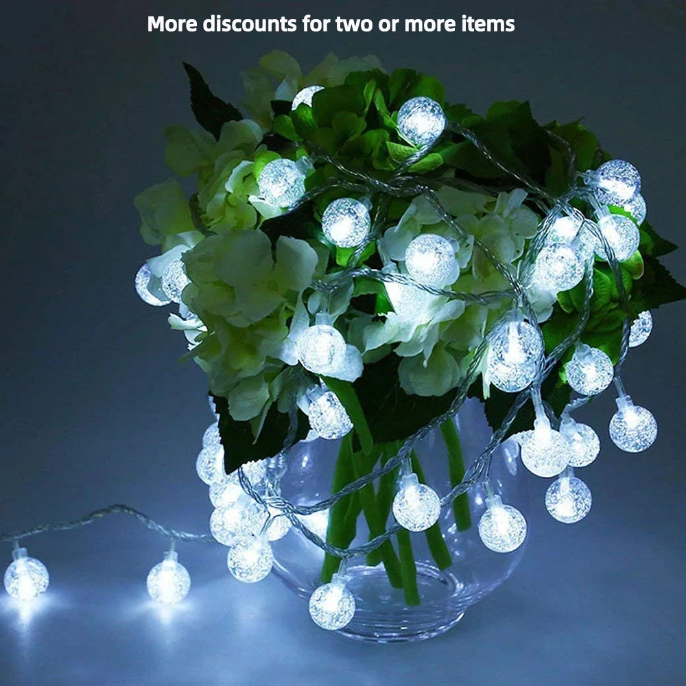 Fairy String Lights Fairy Lights AIFENG LED String Lights Fairy Bubble Ball Lamp Holiday Lighting Garland Battery USB Indoor For Christmas Wedding Decoration
