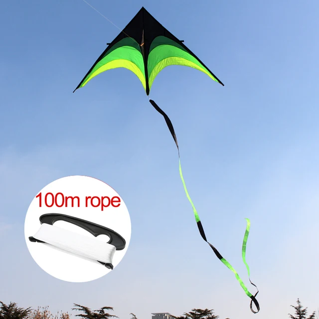 Huge 1.6m Power Triangle Kite Flying Tails Kites Outdoor Fun Toy Easy to Fly For Children Adults Gift With Handle 100m Line 2