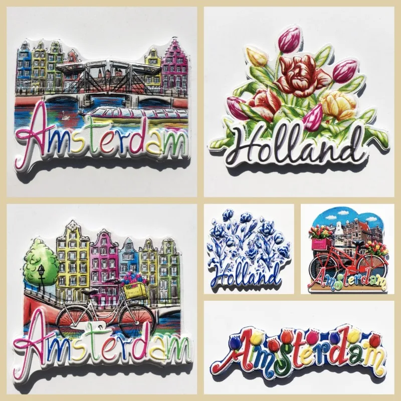 Holland Fridge Magnets Wedding Gifts Netherlands Travelling Souvenirs Amsterdam Fridge Stickers Message Board Magnetic Stickers