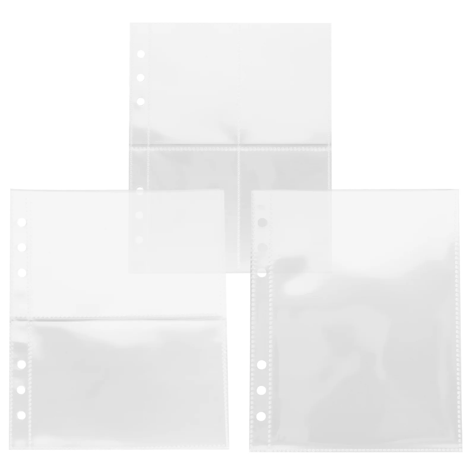 

3 Books Multi-grid Loose-leaf Inner Core Photobook Album Card Pages Transparent