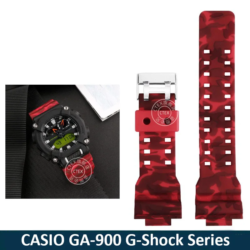 Cinturino In Silicone Da 16Mm Per Casio G-Shock Ga-110 Ga-100 Ga-120 Ga-900 Cinturino Per Orologio Da Uomo Impermeabile In Gomma Mimetica