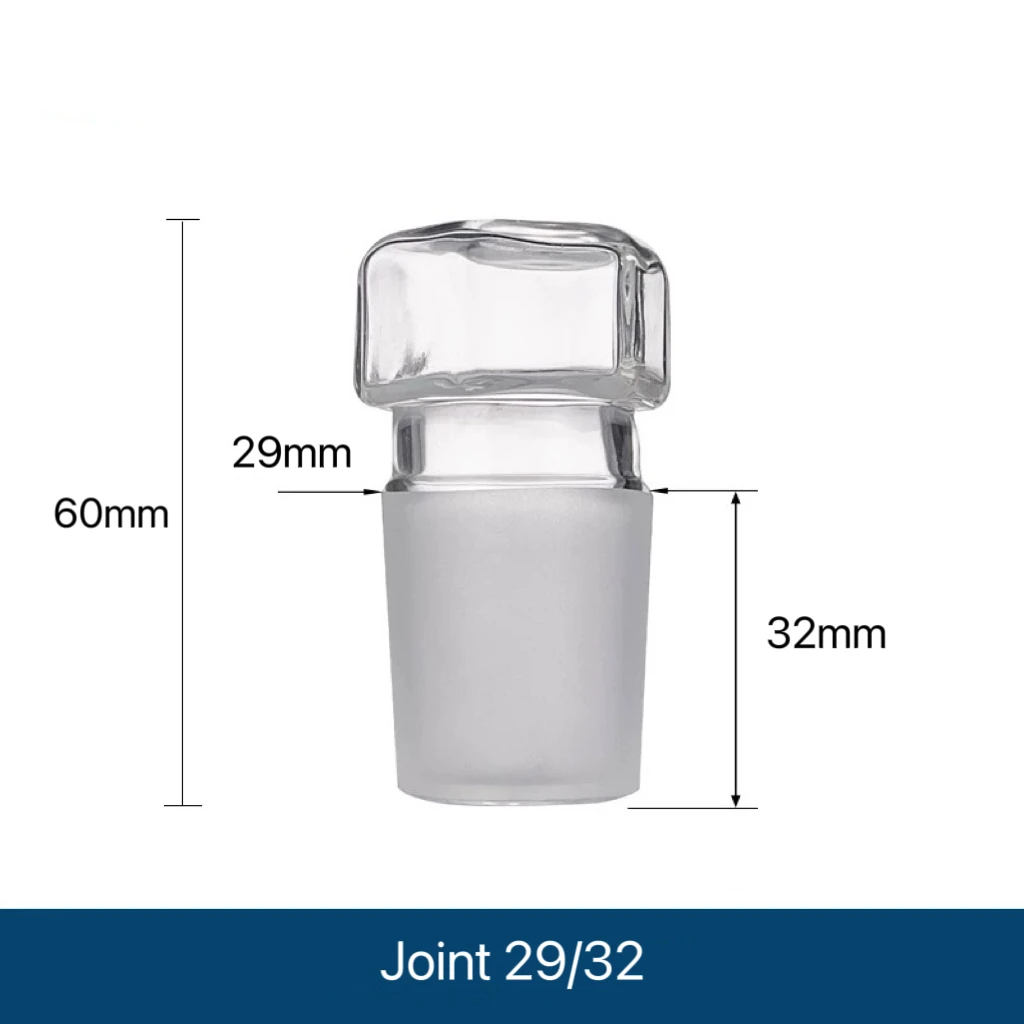 3Pcs Transparent Glass Stopper, With Hexagon, Glass Hollow Plug, Hollow Plunger, Borosilicate Glass，Multi Type Joint