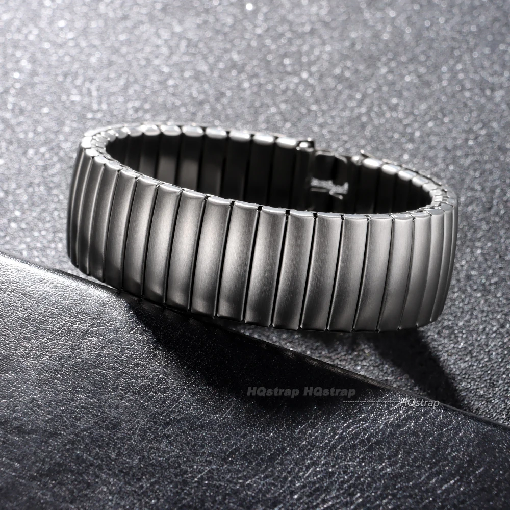 Versatile Elastic Stainless Steel Watch Band - Polished & Matte Finish