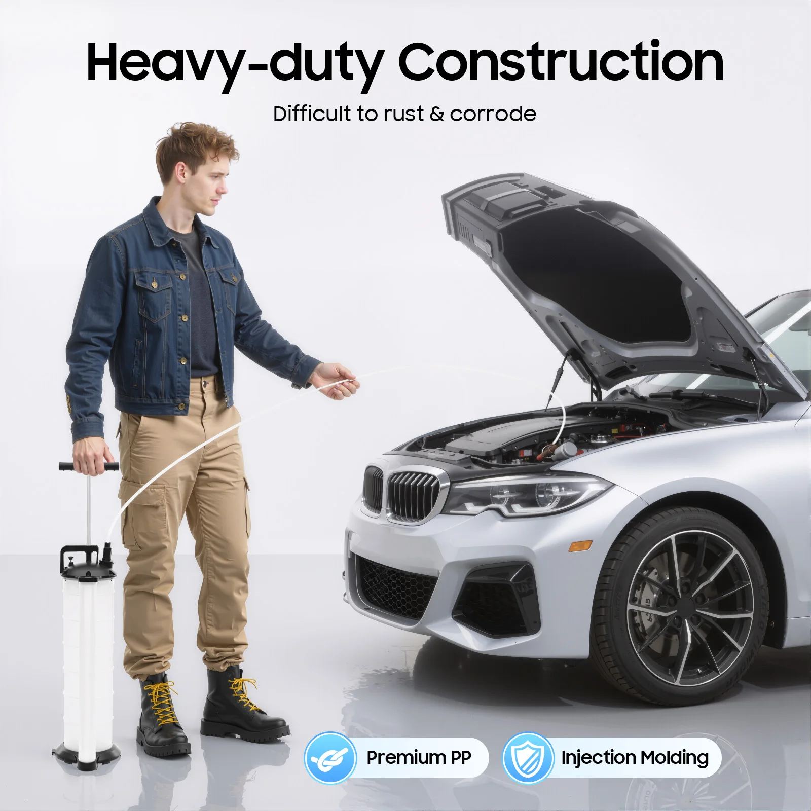 6,8L Manueller Ölextraktor, 2,32kg PP Flüssigkeitsextraktionspumpe mit 4 Schläuchen für Auto-, Motorrad- und Bootwartung – Detail 5