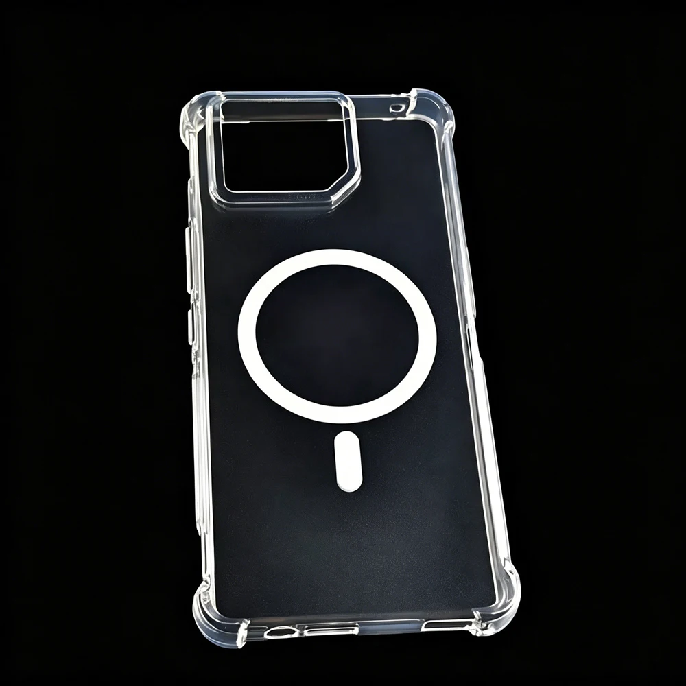 Transparent Shockproof Magnetic Phone Case - Clear TPU Protective Cover