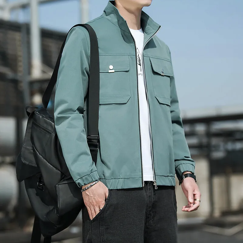 Spring And Autumn New Men'S Even Loose Casual Versatile Multi-Pocket Outdoor Sports Jacket Windproof Waterproof