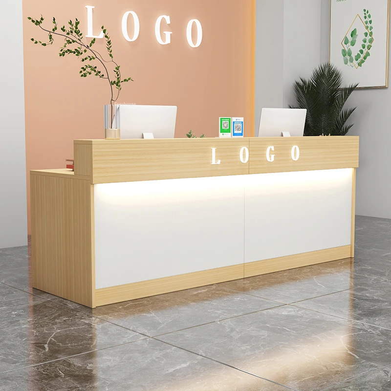 Company Front Desk Reception Desks Commercial Shop Bar Tables Hotel Cash Register Beauty Salon Consultation Reception Counter A