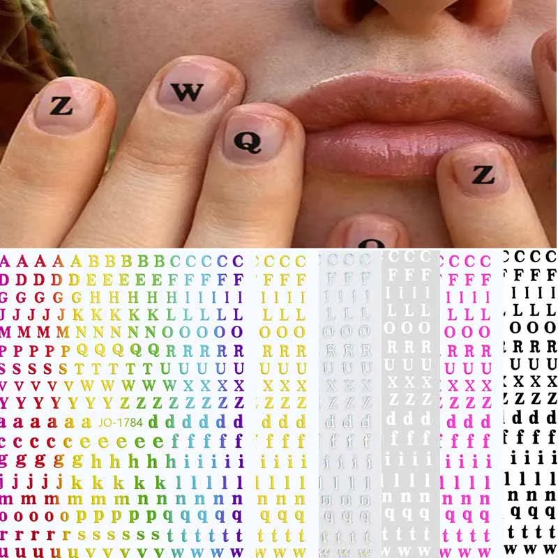 1pcs Colorful 26 Alphabets Nails Sticker Diy Manicure Adhesive Decal