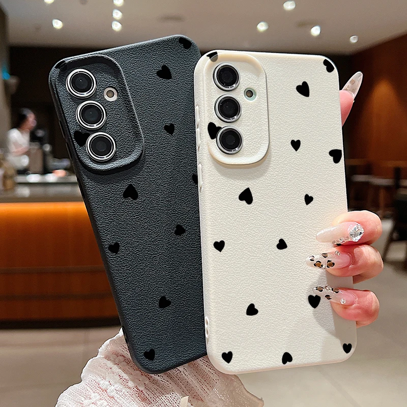 Black Love Hearts Phone Case - Elegant Design Cover