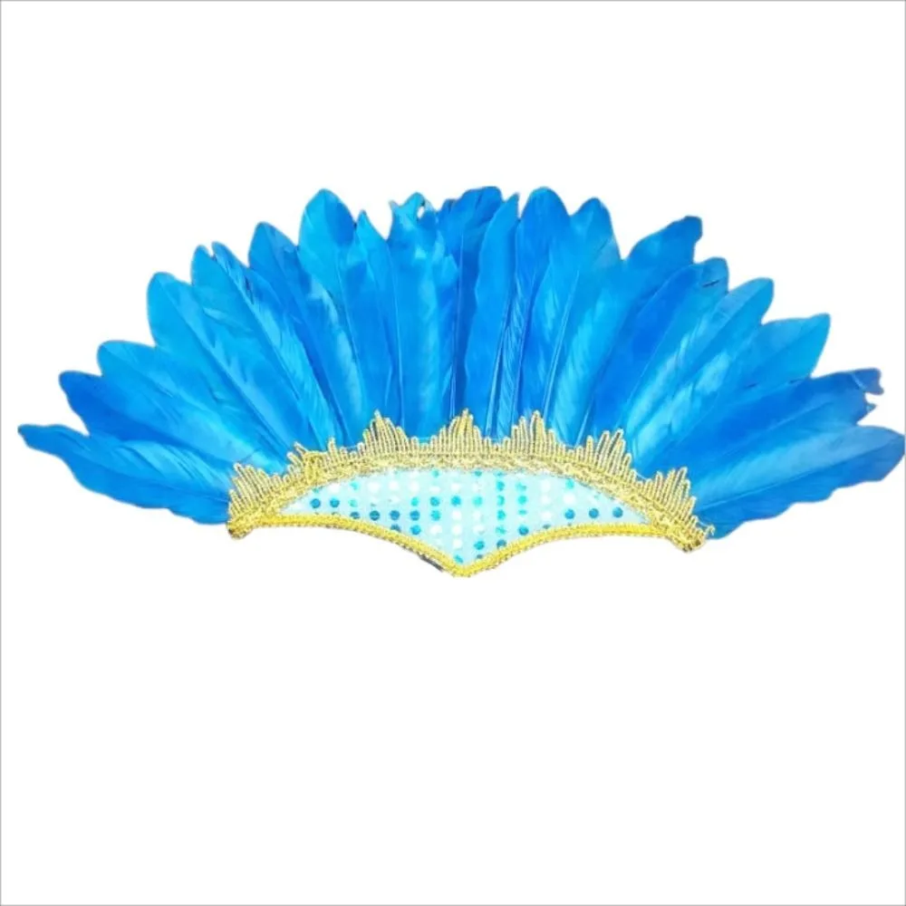 Colorful Feather Headdress Head-mounted Feather Colored Headwear Adjustable Chief Headdress Fancy Dress Party feather headdress