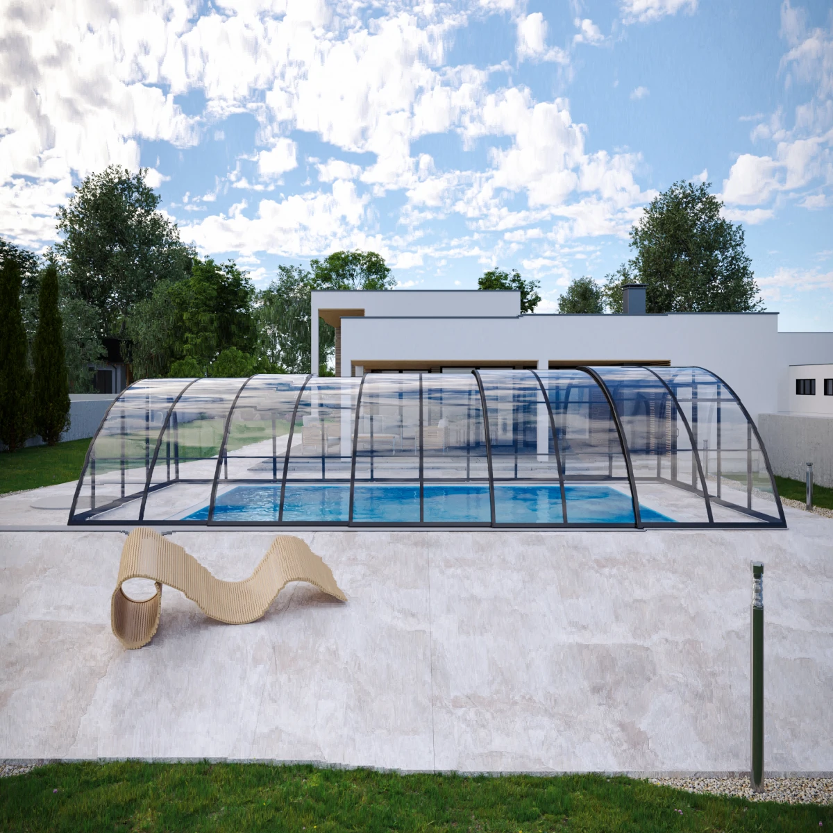 Albixon Monaco Future couverture de piscine transparente 1