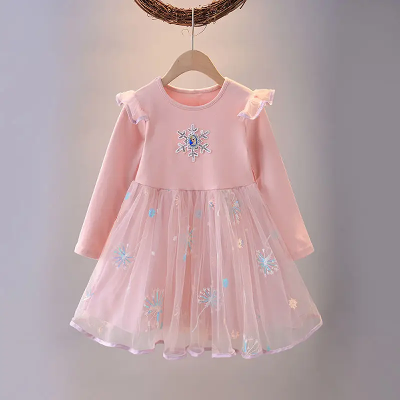 New Princess Dress Girls Dress Long-sleeved For Children's Party Clothes Elsa Frozen Dress Spring Autumn Kids Dress 2-9Y Sabbe02b46c6f4741a6e5104f5e5364b7i