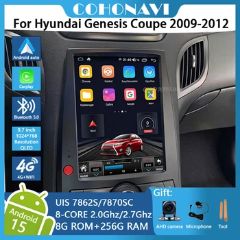 Autoradio Android 15 con GPS per Hyundai Genesis Coupe Rohens 2009 2010 2011 2012 Carplay Mirrorlink Android Auto