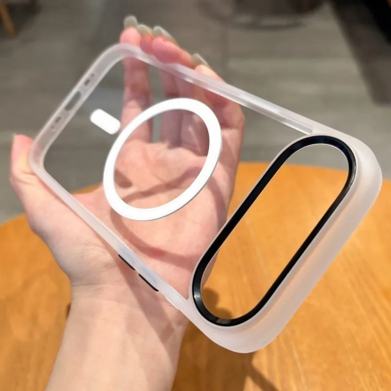 Metallic Transparent Acrylic Magnetic Armor Cover