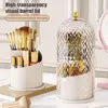 Rotating Toothbrush Holder 360-degree Rotating Toothbrush Makeup Brush Holder with Dustproof Cover Cosmetic Storage for Bathroom 4