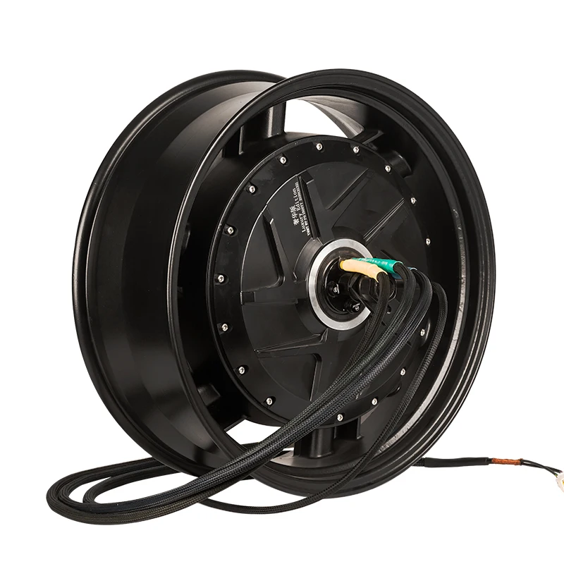 YMMOTOR High Speed 150KMH 17x6.0" WP 70H Rated 15KW Racing Motorcycle BLDC Wheel Hub Motor